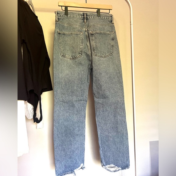 🚨SOLD 🚨 Free People Agolde 90's High Rise Distressed Straight Leg Jeans, EUC - Picture 3 of 7